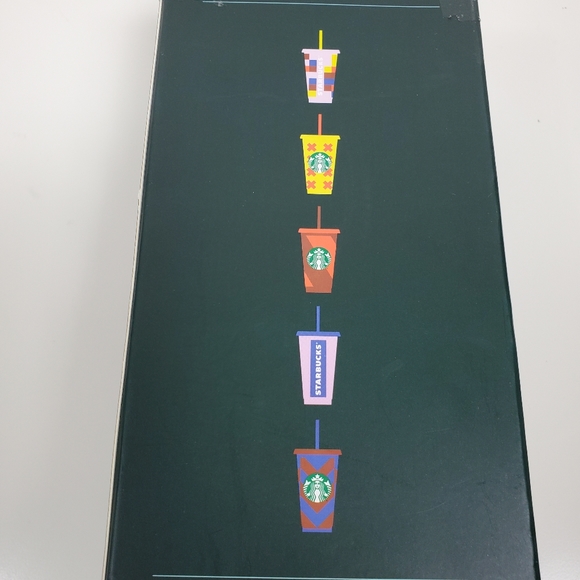 New Set of Reusable rare Starbucks venti 24 ounce cold cup set - Picture 3 of 11
